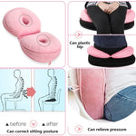 Coussin Multifonctionnel en Mousse à Mémoire de Forme Double Confort pour Siège, Rehausseur de Hanches, Coussin en Latex pour Beau Fessier