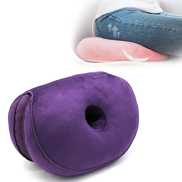 Coussin Multifonctionnel en Mousse à Mémoire de Forme Double Confort pour Siège, Rehausseur de Hanches, Coussin en Latex pour Beau Fessier