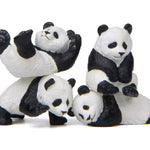 Ornements de poupées micro-paysage en forme multiple Panda Life, Panda assis, Panda grimpeur, Panda couché sur le ventre, Panda allongé
