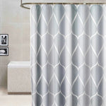 Rideau de Douche Imperméable pour Salle de Bain Motif Géométrique Gris Clair, 80x200cm, 100x200cm, 120x180cm, 200x180cm