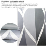 Rideau de Douche Imperméable pour Salle de Bain Motif Géométrique Gris Clair, 80x200cm, 100x200cm, 120x180cm, 200x180cm