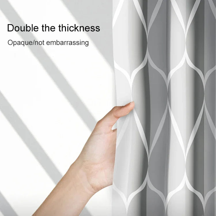 Rideau de Douche Imperméable pour Salle de Bain Motif Géométrique Gris Clair, 80x200cm, 100x200cm, 120x180cm, 200x180cm