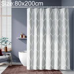 Rideau de Douche Imperméable pour Salle de Bain Motif Géométrique Gris Clair, 80x200cm, 100x200cm, 120x180cm, 200x180cm