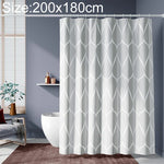 Rideau de Douche Imperméable pour Salle de Bain Motif Géométrique Gris Clair, 80x200cm, 100x200cm, 120x180cm, 200x180cm