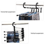Porte-pantalon magique télescopique pliable multifonctionnel 5 en 1, Porte-vêtements télescopique 5 en 1