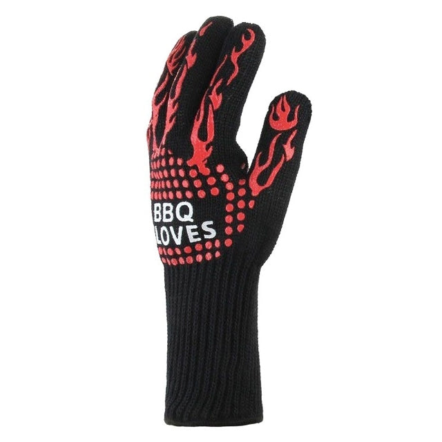 Gants de cuisson et de gril résistants à la chaleur, aux températures élevées et au feu, BBQ rouge, Torche rouge