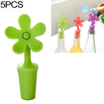 5 bouchons de vin en silicone motif fleur, bouchons de bière, 5 pièces motif fleur (vert), 5 pièces motif fleur (violet), 5 pièces motif fleur (rouge), 5 pièces motif fleur (bleu)