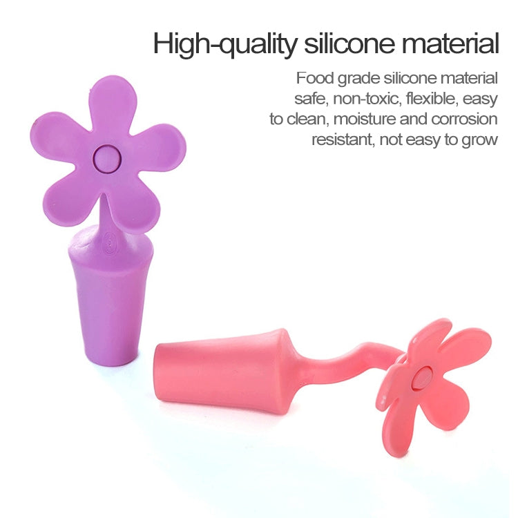 5 bouchons de vin en silicone motif fleur, bouchons de bière, 5 pièces motif fleur (vert), 5 pièces motif fleur (violet), 5 pièces motif fleur (rouge), 5 pièces motif fleur (bleu)