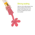 5 bouchons de vin en silicone motif fleur, bouchons de bière, 5 pièces motif fleur (vert), 5 pièces motif fleur (violet), 5 pièces motif fleur (rouge), 5 pièces motif fleur (bleu)