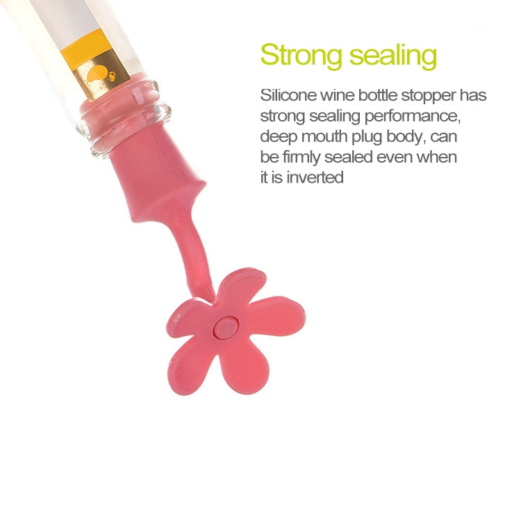 5 bouchons de vin en silicone motif fleur, bouchons de bière, 5 pièces motif fleur (vert), 5 pièces motif fleur (violet), 5 pièces motif fleur (rouge), 5 pièces motif fleur (bleu)