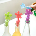 5 bouchons de vin en silicone motif fleur, bouchons de bière, 5 pièces motif fleur (vert), 5 pièces motif fleur (violet), 5 pièces motif fleur (rouge), 5 pièces motif fleur (bleu)