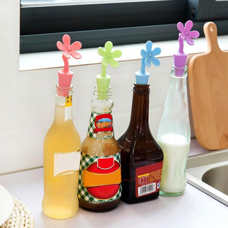 5 bouchons de vin en silicone motif fleur, bouchons de bière, 5 pièces motif fleur (vert), 5 pièces motif fleur (violet), 5 pièces motif fleur (rouge), 5 pièces motif fleur (bleu)