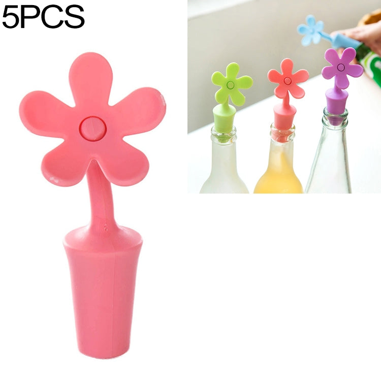 5 bouchons de vin en silicone motif fleur, bouchons de bière, 5 pièces motif fleur (vert), 5 pièces motif fleur (violet), 5 pièces motif fleur (rouge), 5 pièces motif fleur (bleu)