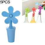 5 bouchons de vin en silicone motif fleur, bouchons de bière, 5 pièces motif fleur (vert), 5 pièces motif fleur (violet), 5 pièces motif fleur (rouge), 5 pièces motif fleur (bleu)