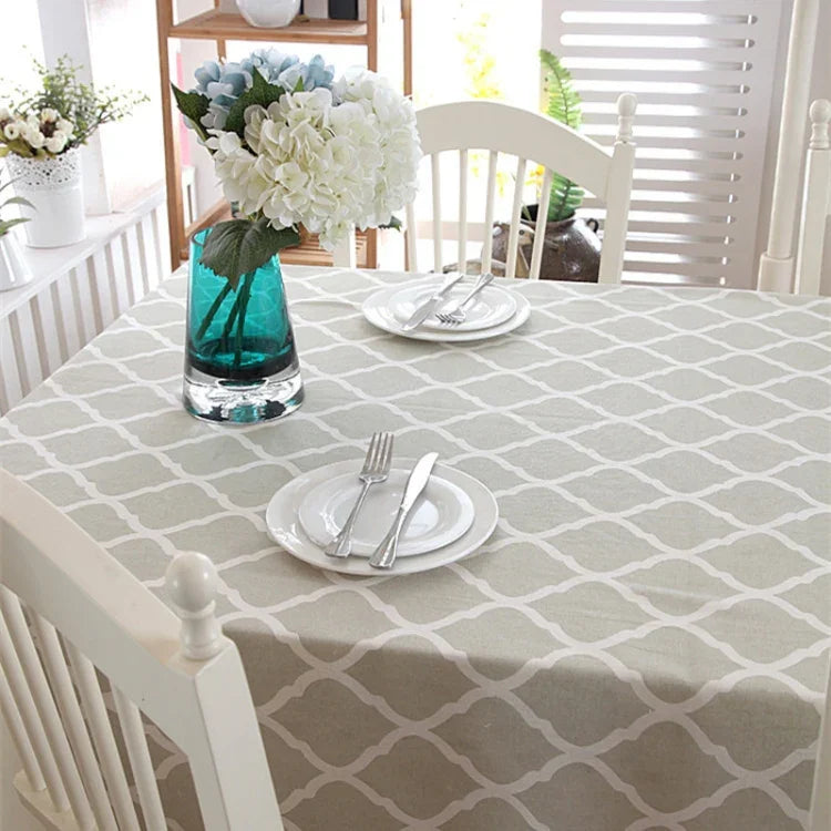 Nappe en Coton avec Motif Géométrique losange Gris, 60x60cm, 70x70cm, 90x90cm, 100x140cm, 120x120cm, 140x140cm, 90x150cm, 140x160cm, 120x160cm, 140x180cm, 130x180cm, 140x200cm, 140x220cm, 140x250cm