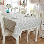 Nappe en Coton avec Motif Géométrique losange Gris, 60x60cm, 70x70cm, 90x90cm, 100x140cm, 120x120cm, 140x140cm, 90x150cm, 140x160cm, 120x160cm, 140x180cm, 130x180cm, 140x200cm, 140x220cm, 140x250cm