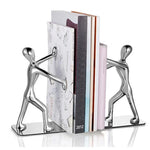 Petite décoration créative de personne debout, plaque de poussée de livre en métal pour bureau et étagère, plaque de poussée de livre