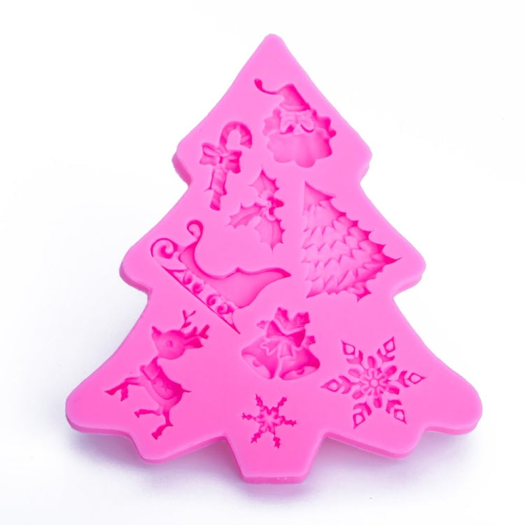 Moule en silicone pour pâte à sucre (fondant) sapin de Noël, outil de décoration pour gâteaux et biscuits au chocolat, forme de sapin de Noël