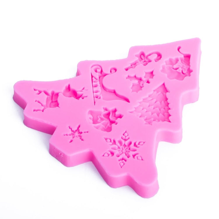 Moule en silicone pour pâte à sucre (fondant) sapin de Noël, outil de décoration pour gâteaux et biscuits au chocolat, forme de sapin de Noël
