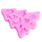 Moule en silicone pour pâte à sucre (fondant) sapin de Noël, outil de décoration pour gâteaux et biscuits au chocolat, forme de sapin de Noël