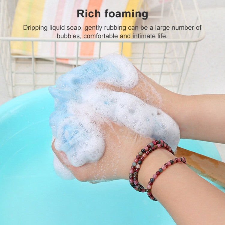 Brosse de douche exfoliante à long manche en maille souple