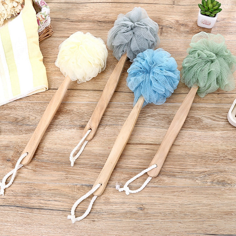 Brosse de douche exfoliante à long manche en maille souple