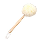 Brosse de douche exfoliante à long manche en maille souple