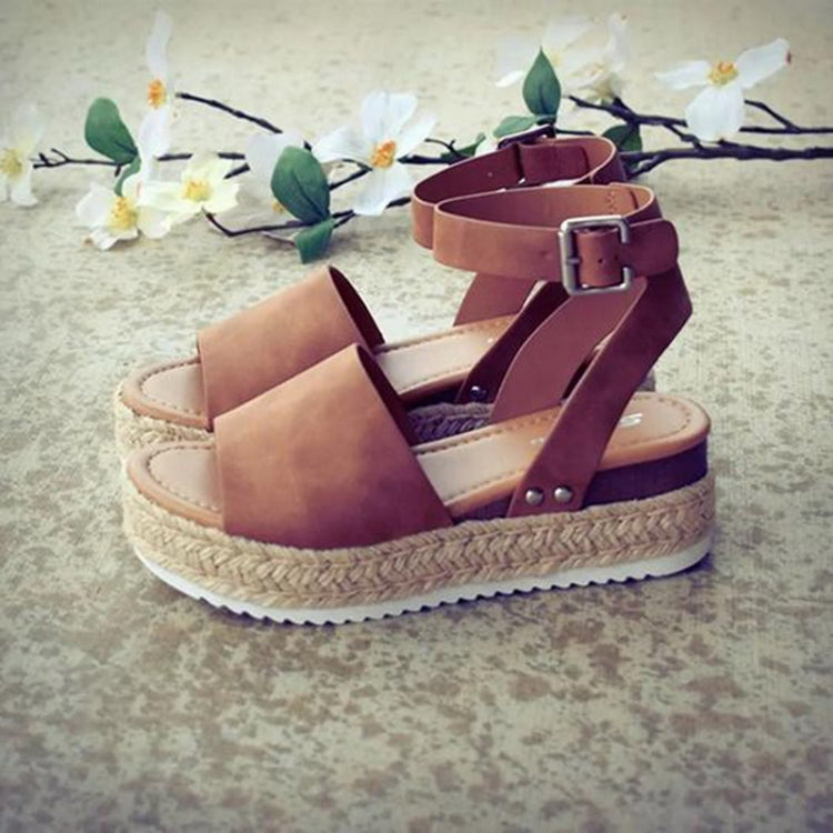 Sandales à plateforme pour femmes avec boucle à un bouton, 35, 36, 37, 38, 39, 40, 41, 42, 43, 44