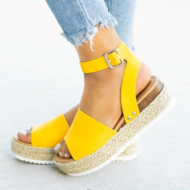 Sandales à plateforme pour femmes avec boucle à un bouton, 35, 36, 37, 38, 39, 40, 41, 42, 43, 44