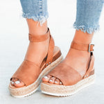 Sandales à plateforme pour femmes avec boucle à un bouton, 35, 36, 37, 38, 39, 40, 41, 42, 43, 44