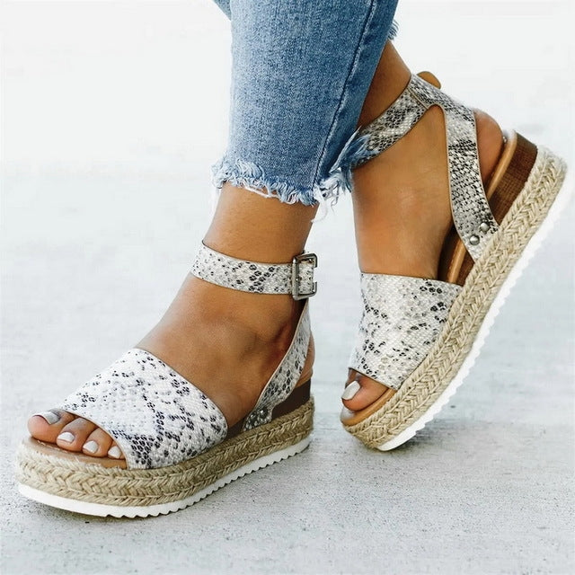 Sandales à plateforme pour femmes avec boucle à un bouton, 35, 36, 37, 38, 39, 40, 41, 42, 43, 44