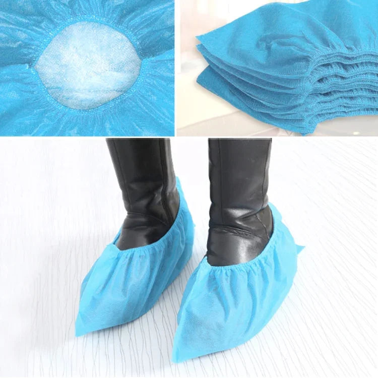 100 pièces de couvre-chaussures jetables pour nettoyage intérieur, surchaussures en tissu non tissé, surchaussures en tissu non tissé