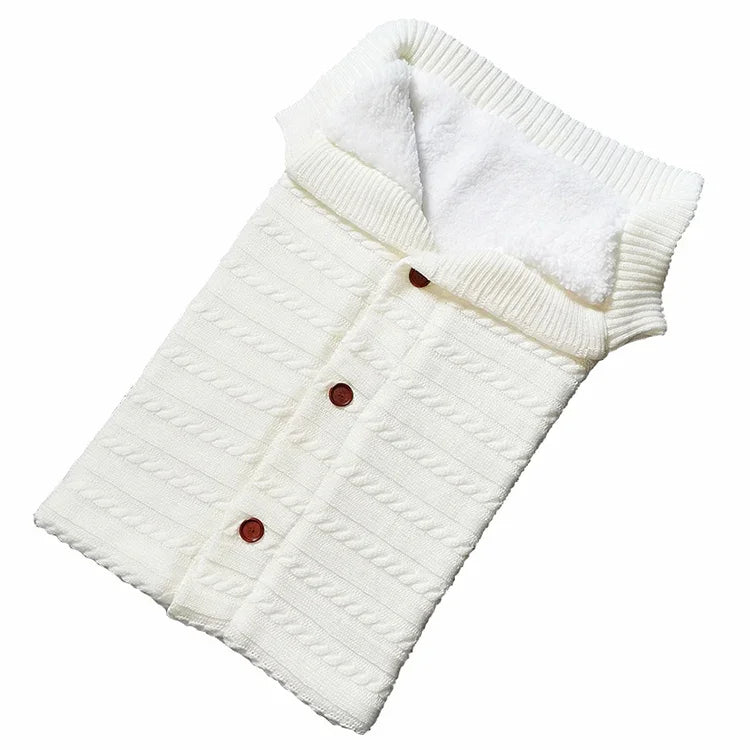 Gigoteuse Enveloppe Bébé Nouveau-né Tricotée en Coton Doux et Chaud
