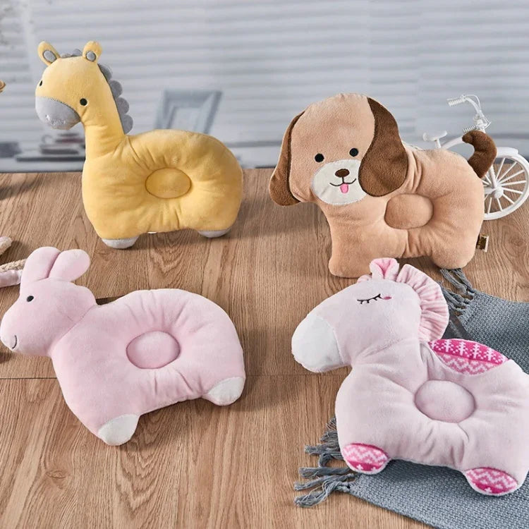 Oreiller de protection de la tête en coton de dessin animé pour bébé, respirant, lavable et anti-morsure