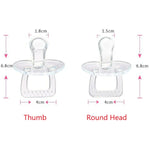 Produits pour bébés Tétine ronde transparente en silicone intégral, forme pouce, tête ronde