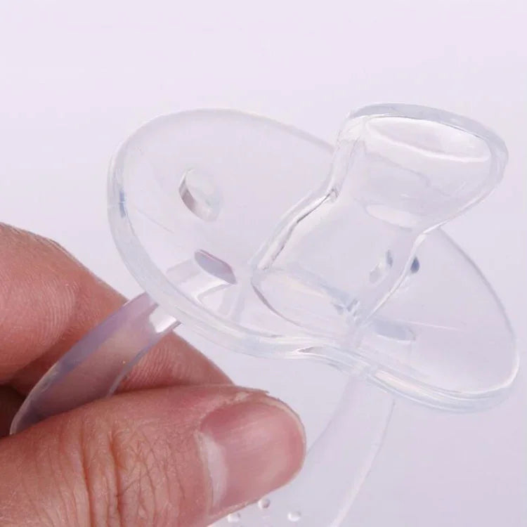 Produits pour bébés Tétine ronde transparente en silicone intégral, forme pouce, tête ronde