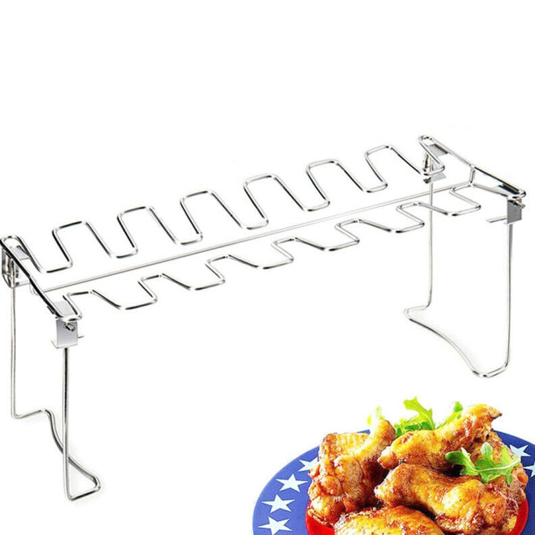 Support de cuisson pour pilons et ailes de poulet en acier inoxydable avec lèchefrite, support de barbecue