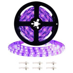 Bande lumineuse LED 2835 SMD UV violet, lampe décorative, étanche 5m, étanche 10m, carte nue 5m, carte nue 10m