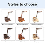 Lampe de Bureau Multifonctionnelle en Bois avec Support de Stylo Tactile USB, Lampe de Lecture Rechargeable pour Étudiants avec Protection Oculaire LED, Branchement USB sans Batterie, Recharge USB avec Batterie Intégrée