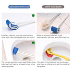 Brosse de toilettes jetable à poils souples sans zone morte, blanche, noire, bleue, verte