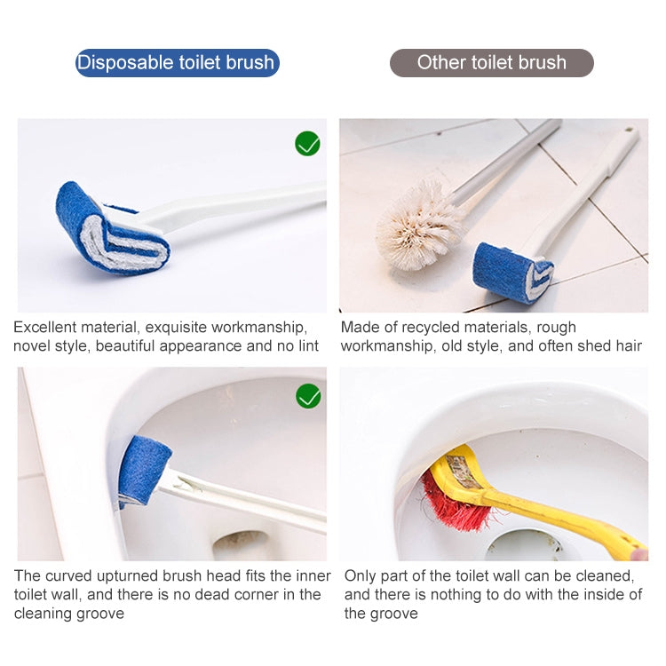 Brosse de toilettes jetable à poils souples sans zone morte, blanche, noire, bleue, verte