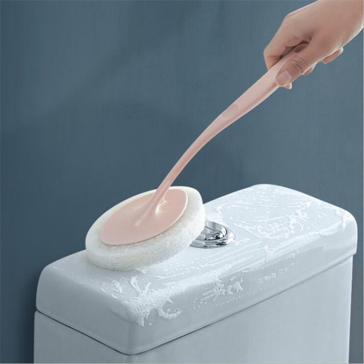 Brosse éponge de nettoyage à long manche pour salle de bain, tampon à récurer décontaminant pour carrelage de sol