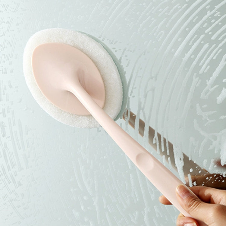 Brosse éponge de nettoyage à long manche pour salle de bain, tampon à récurer décontaminant pour carrelage de sol