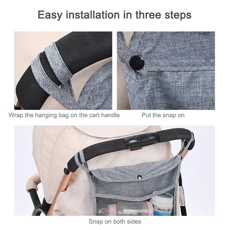 Sac de rangement en filet universel pour poussette de bébé