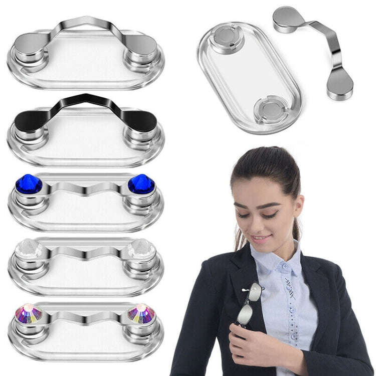 Porte-lunettes magnétique Broche magnétique Plaque de numéro Clip pour casque et lunettes, Noir, Argent, Diamant blanc, Diamant coloré