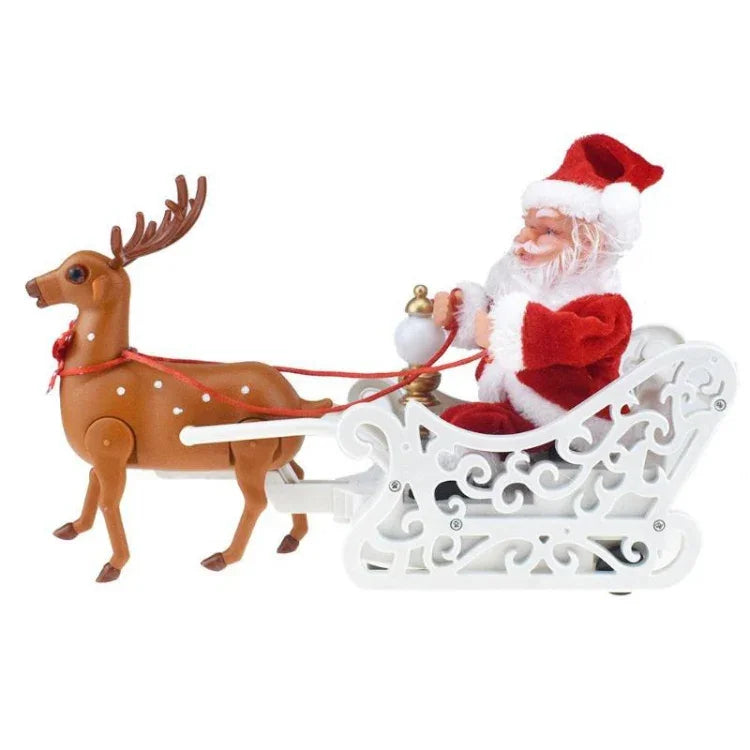 Jouet original et créatif en traîneau à élans avec poupée Père Noël et musique, voiture électrique universelle, cadeau de Noël