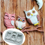 Moule en silicone hibou pour fondant, décoration de gâteau, bricolage, pâte sèche, chocolat, forme de hibou