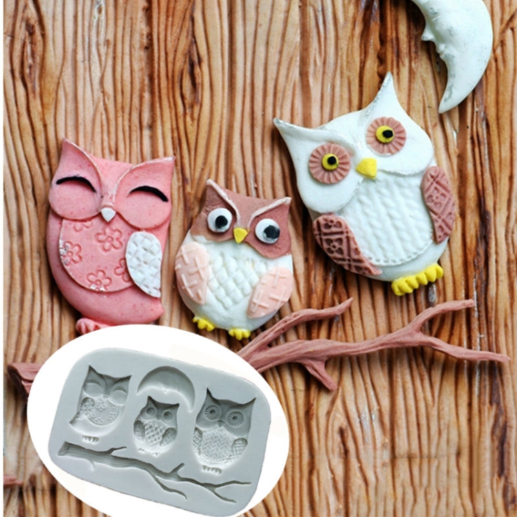 Moule en silicone hibou pour fondant, décoration de gâteau, bricolage, pâte sèche, chocolat, forme de hibou