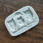 Moule en silicone hibou pour fondant, décoration de gâteau, bricolage, pâte sèche, chocolat, forme de hibou