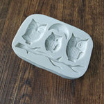 Moule en silicone hibou pour fondant, décoration de gâteau, bricolage, pâte sèche, chocolat, forme de hibou